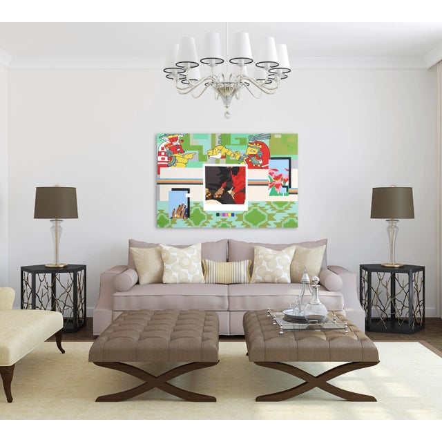 Green "24 Carrots 24 Hours" Contemporary Pop Art Mixed-Media Painting by Danny Brown For Sale - Image 8 of 9