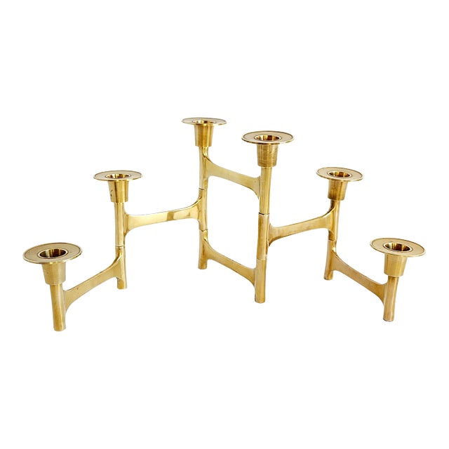 Mid Century Modern Modern Danish Nagel Style Brass Articulating Candle Holder For Sale