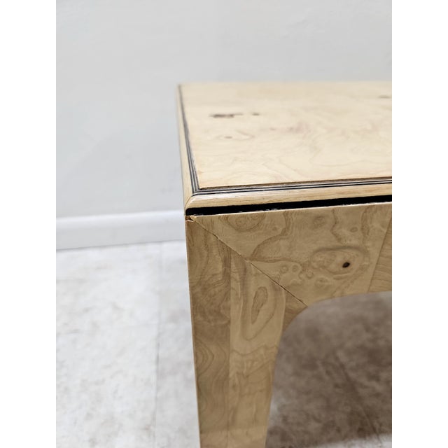 Henredon 1980s Mid Century Henredon Scene Two Burlwood Side Table For Sale - Image 4 of 12