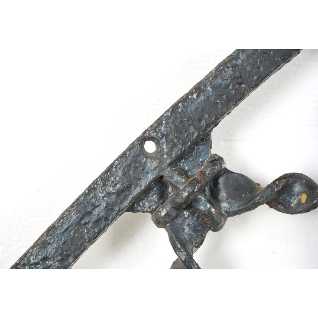 Antique Gothic Wrought Iron Window Grille Transom For Sale - Image 4 of 10