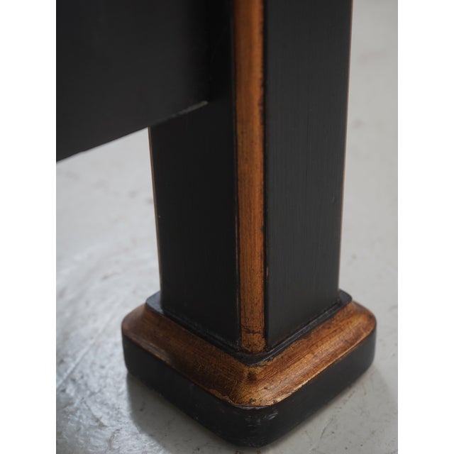 Black Nancy Corzine King Size Poster Bed W. Tufted Headboard For Sale - Image 8 of 14