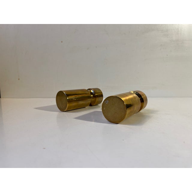 1940s Scandinavian Functionalist Candlesticks in Bronze, 1940s, Set of 2 For Sale - Image 5 of 9