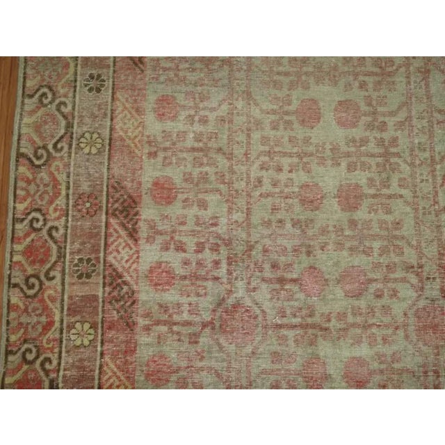 Folk Art Antique Zabihi Collection Pomegranate Khotan Gallery Rug - 6'3" x 13' For Sale - Image 3 of 6