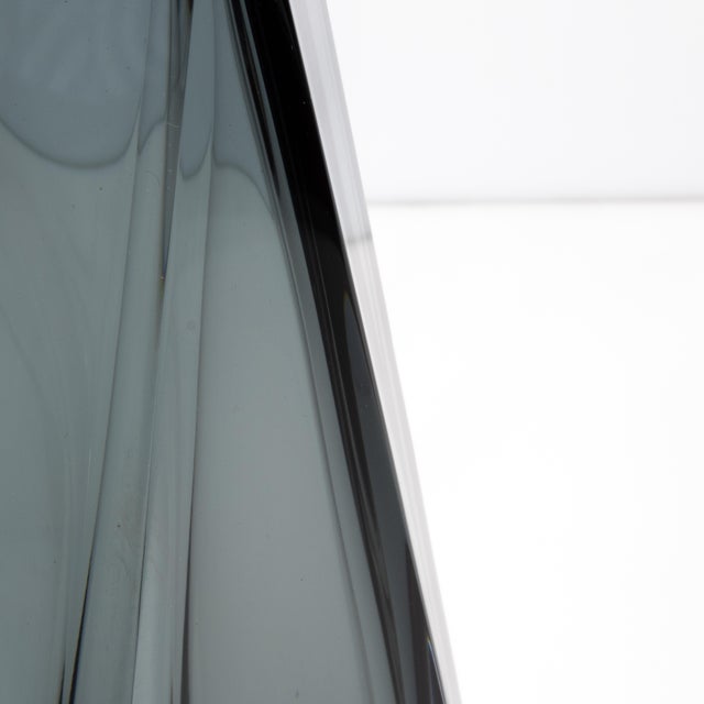 Gray Hand Blown Murano Goccia Vase in Grey Large For Sale - Image 8 of 12