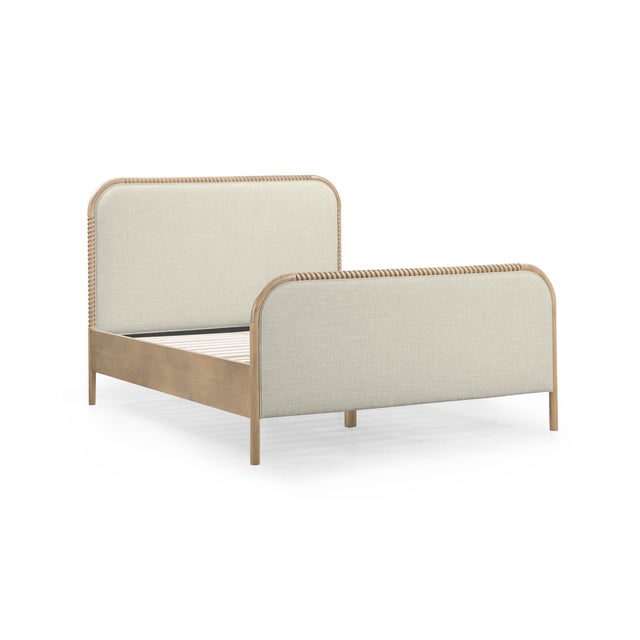 Hatia Natural Basketweave Queen Panel Bed For Sale In Los Angeles - Image 6 of 11