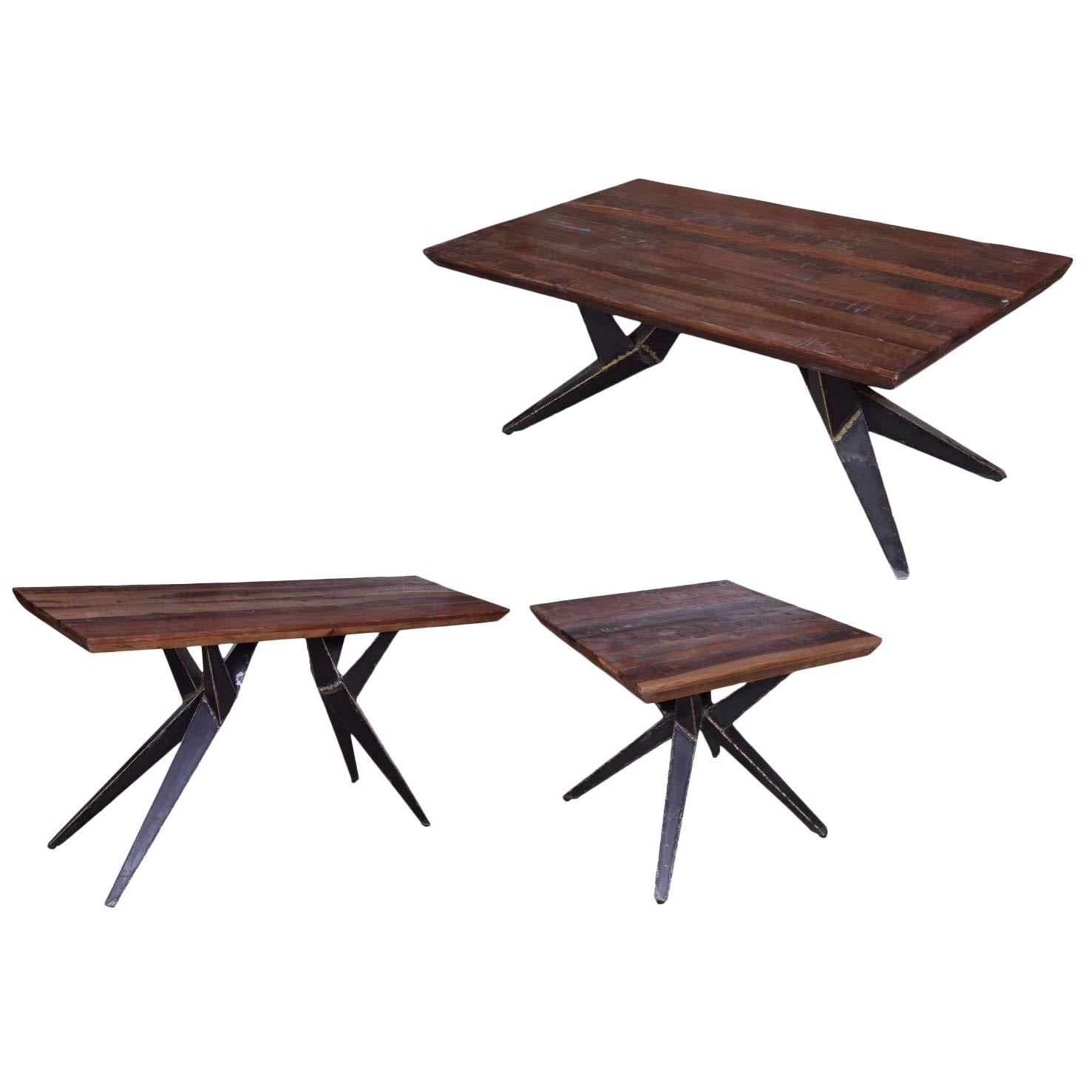 Rustic Faunia End Console Coffee Table Set 3 Pieces Chairish