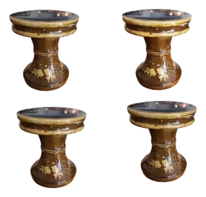 1950s Post-War Chinese Koi Fish Glazed Art Pottery Garden Patio Toadstool Stool
