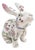 Vintage Botanical Floral Porcelain Rabbit Figurine 10.5" For Sale