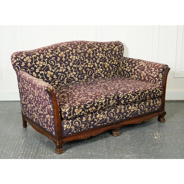 Victorian Fabric Bergere Suite Sofa and Armchairs, Set of 3 For Sale - Image 3 of 17