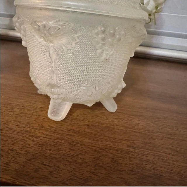 French Vintage Portieux Vallerysthal p.v. France Grapes/Leaves Covered Candy Dish For Sale - Image 3 of 6