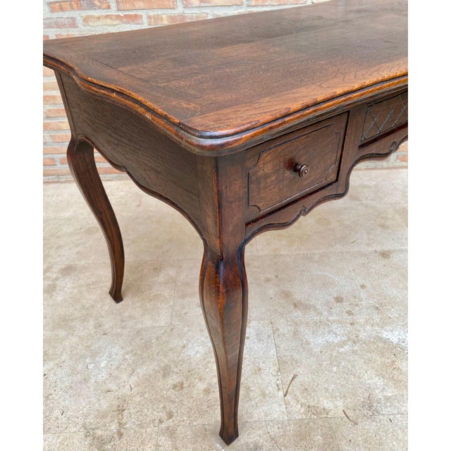 Early 20th Century French Desk Carved Table with Three Drawers, 1930s For Sale - Image 12 of 18
