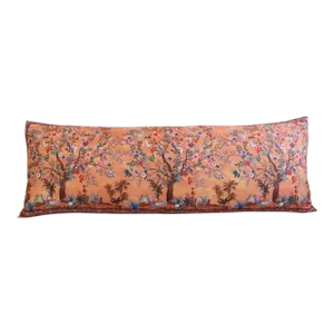 X-Large Designer Botanical Floral & Animals Lumbar Body Feather/Down Pillow 54” X 20”