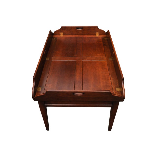 2000 - 2009 Campaign Mahogany and Brass Butlers Coffee Table by Kennedy Furniture for Harrods For Sale - Image 5 of 12