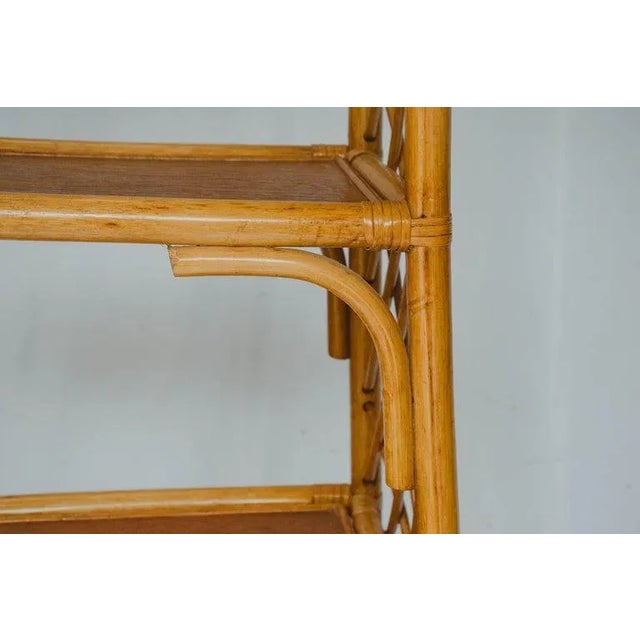 Tan Midcentury Rattan Étagère For Sale - Image 8 of 13