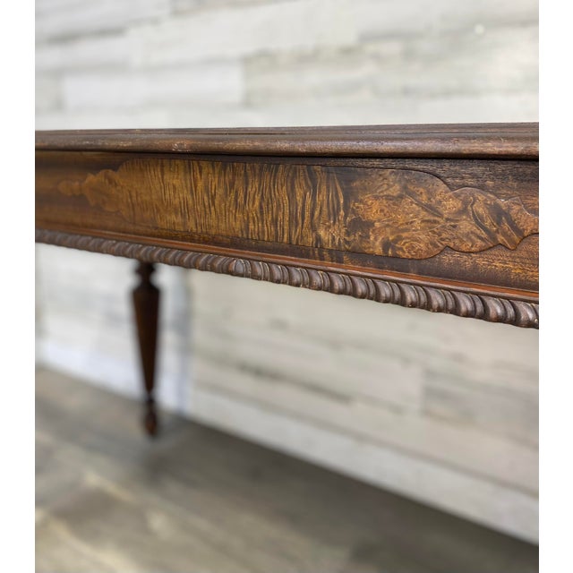 Antique Victorian Mahogany Writing Desk Library Table For Sale - Image 9 of 12