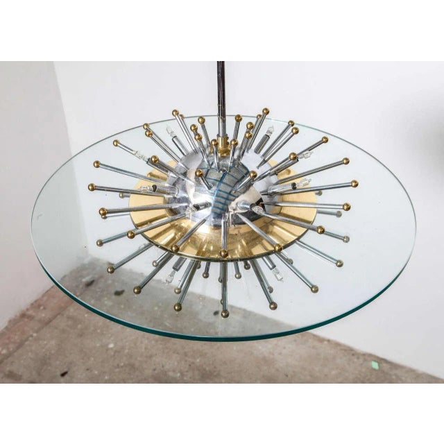 Metal Sputnik Sunburst Chandelier, 1970s For Sale - Image 7 of 9