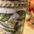 Ivory Italian Hand Painted Ceramic Canister With Lid in Ivory, Green, and Yellow For Sale - Image 8 of 11