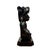This striking vintage Mexican sculpture is hand carved from polished black obsidian and adorned with sterling silver...