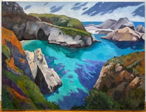“China Cove” Abstract Seascape Oil on Canvas Painting by Mary Alice Copp