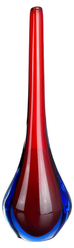 Large Murano Glass Sommerso Stem Vase attributed to Flavio Poli, Italy, 1960s