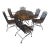 Midcentury Russell Woodard Briarwood Wrought-Iron Patio Dining Set, 7 Pieces, Attributed For Sale