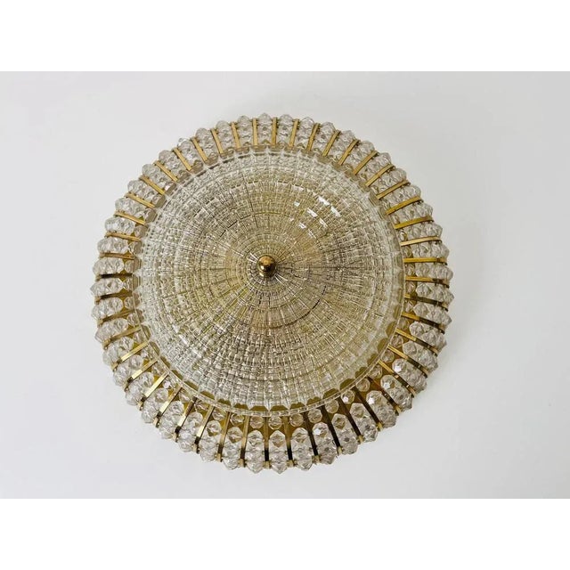 1960s Glass and Brass Flush Mount attributed to Emil Stejnar for Rupert Nikoll, 1960s For Sale - Image 5 of 12