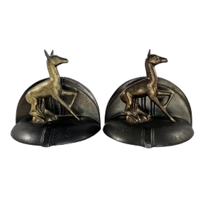 1920s Vintage Genuine Greist Product Deer Bookends Art Deco Sculpture - Set of 2