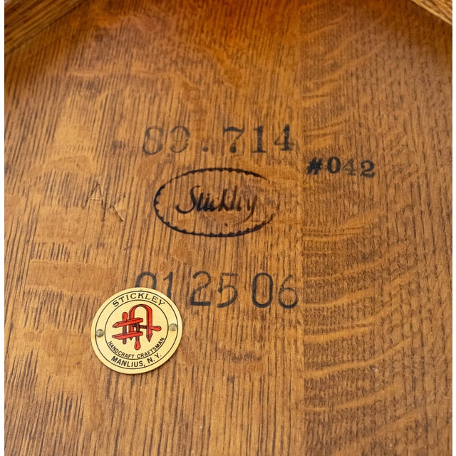 Stickley Round Mission Oak Dining Room Table For Sale - Image 11 of 11