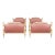 Mid-Century Louis XVI Twin Bed Frames, Pink Silk, Painted Wood, 1940 For Sale