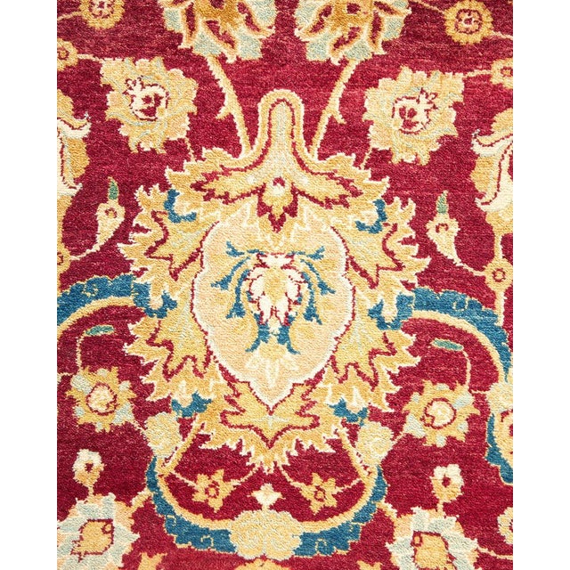 Traditional Mogul Collection Hand-Knotted Area Rug - Red 8' 1" x 10' 0" For Sale - Image 3 of 9