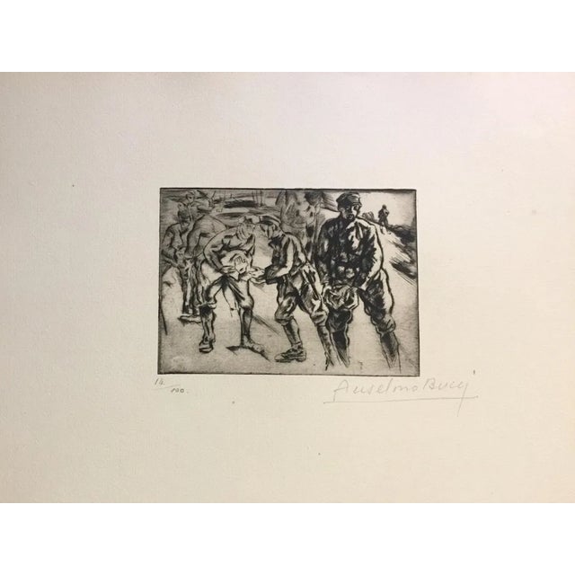 La Chaîne - Original Etching by Anselmo Bucci - 1917 1917 For Sale