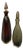 Italian Modern Red and Gray Murano Glass Bottles with Caps attributed to Venini, 1990s, Set of 2 For Sale