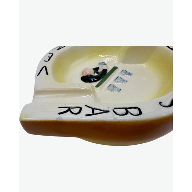 Mid 20th Century Vintage Harry's Bar Venezia Italy Ashtray Yellow Ceramic Catchall Trinket Dish For Sale - Image 5 of 9
