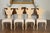 Wood Set of Six Italian Midcentury Bleached Walnut Dining Room Chairs with Scrolls For Sale - Image 7 of 12