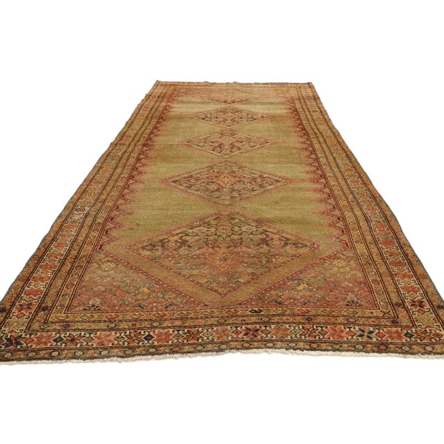 Rustic Antique Persian Malayer Rug, 04'01 X 09'01 For Sale - Image 3 of 10