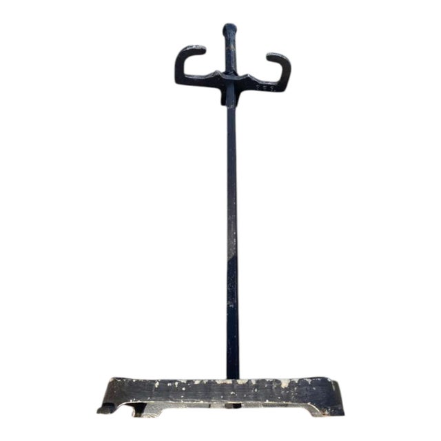 Antique 1900s Arts & Crafts Wrought Iron Fireplace Tool Set Poker Shovel Tongs Stand For Sale - Image 14 of 18