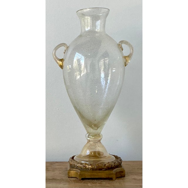 Hollywood Regency Vintage Boho Murano Glass Large Urn For Sale - Image 3 of 12