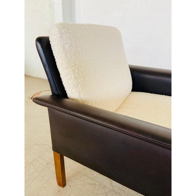 Textile Vintage Danish Brown Leather Lounge Chair by Hans Olsen, 1960s For Sale - Image 7 of 15