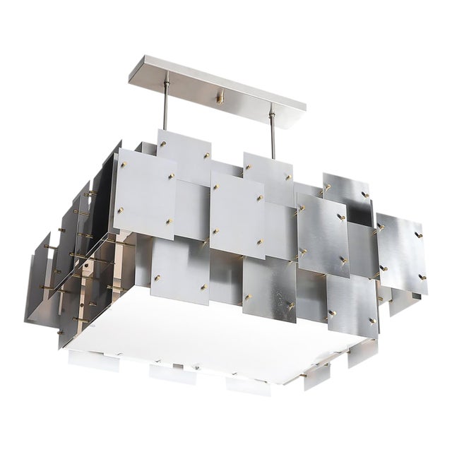 Mid-Century Modernist Robert Sonneman "Cityscape" Chandelier For Sale
