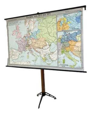 Large Vintage Colourful Europe School Map, 1960s
