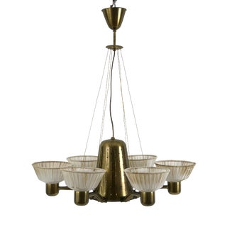 Mid-Century Modern Six-Armed Chandelier from Hans Bergström, Sweden, 1950s For Sale