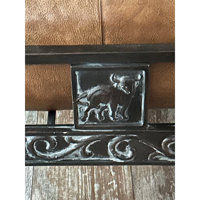 Thomasville El Toro Leather & Wrought Iron Loveseat From Thomasville Furniture’s Hemingway Collection For Sale - Image 11 of 15