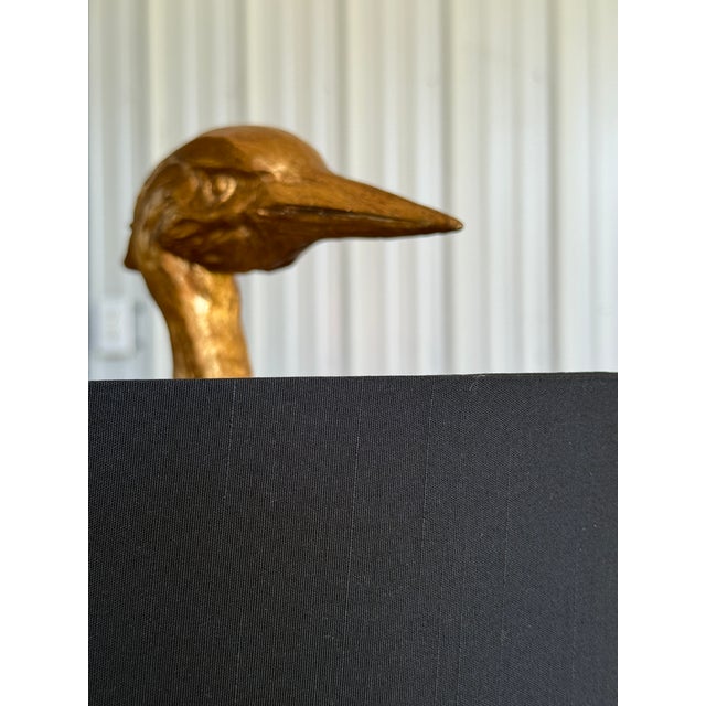 Modern Cyan Design Antiqued Gold Ibis Buffet Lamp on Lucite Base For Sale - Image 3 of 12