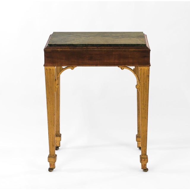 Small Early 19th Century Green Alps Marble, Mahogany and Gilt Console Table For Sale - Image 13 of 18