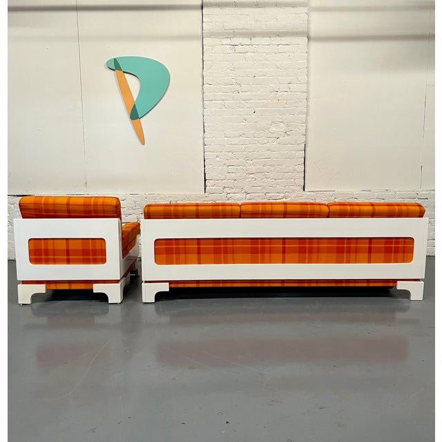 70s Vintage Sleeper Sofa & Lounge Chair Set For Sale - Image 4 of 11