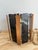 1970s Mid-Century Modern Swag Lamp Light With Smoked Lucite & Wood Panels For Sale - Image 4 of 12