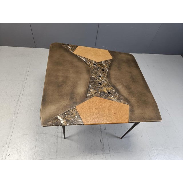 Hand Made Dining Table with Marble, 1990s For Sale - Image 9 of 12