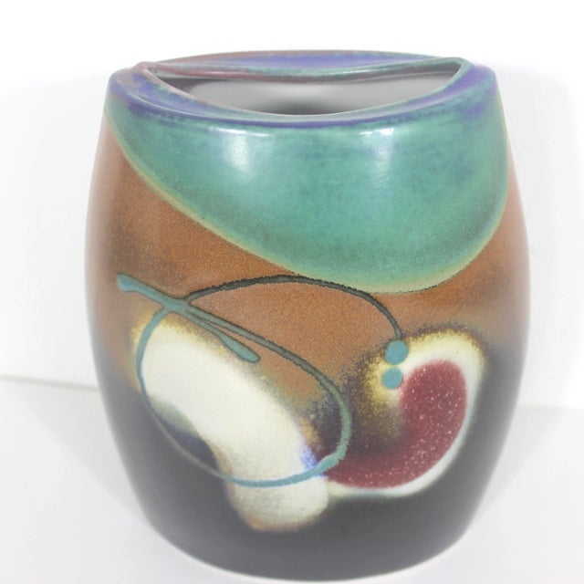 Vintage Signed Loren Lukens Studio Pottery Vase For Sale - Image 6 of 11