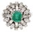 14k White Gold Diamond Emerald Cocktail Ring For Sale