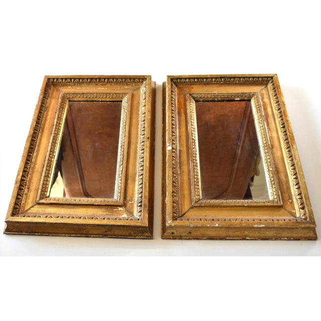 Rococo Antique 18th-Century French Giltwood Mirrors - a Pair For Sale - Image 3 of 12
